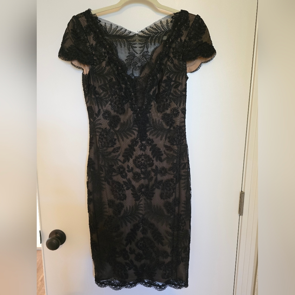 Tadashi Shoji Black Lace Midi Dress